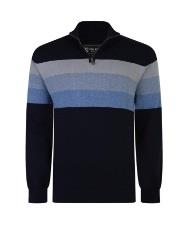Kam Jeanswear Men's Plus Size 1/4 Zip Stripe Knit Top in 2 Colours, Sizes 2XL to 8XL