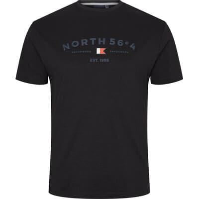North 56*4 Men's Plus Size Premium Cotton Printed Tee Shirt With Chest Brand Logo EUXXL-EU8XL, 2 Colours