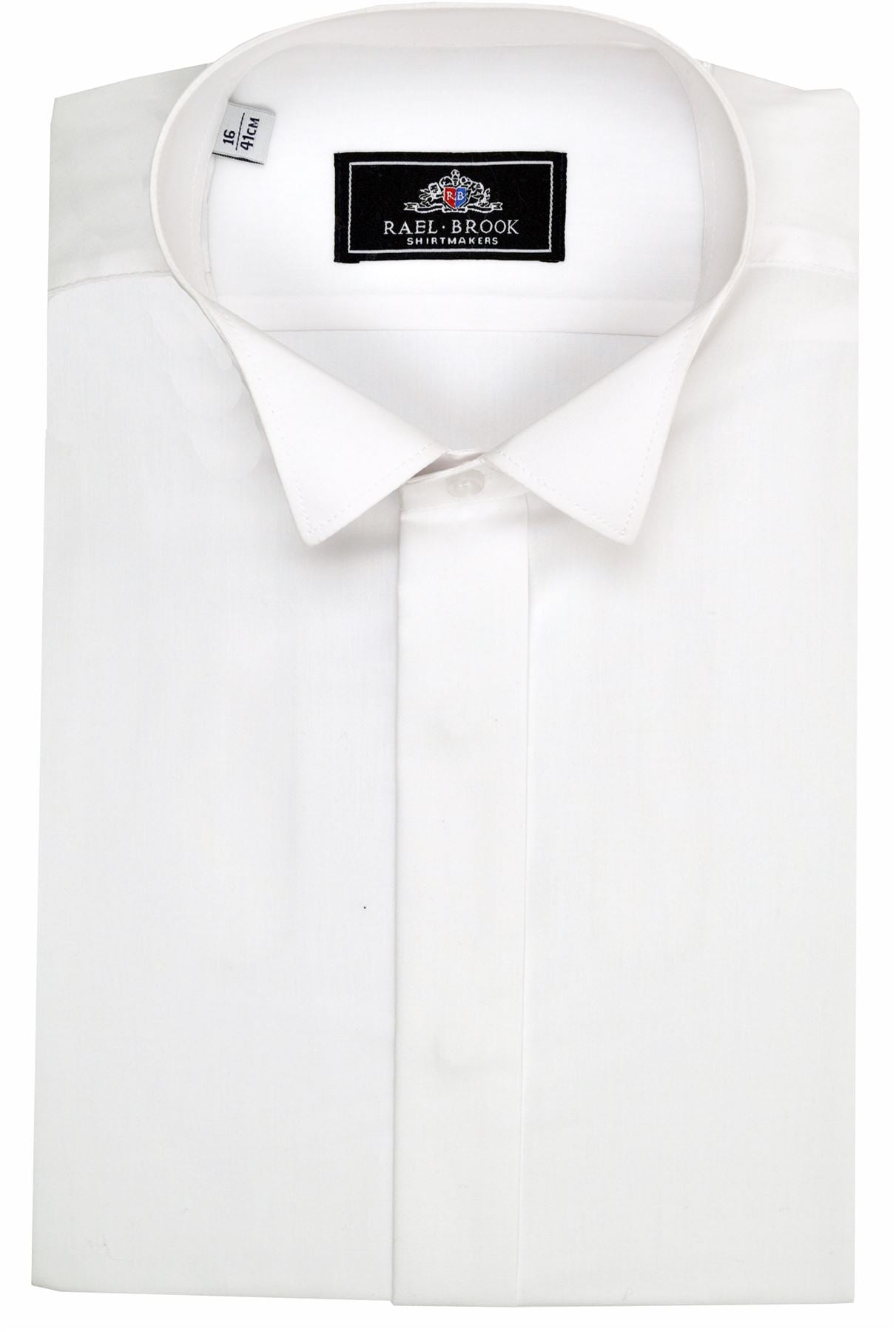 Rael Brook Mens Wing Collar Evening Dress Shirt in White