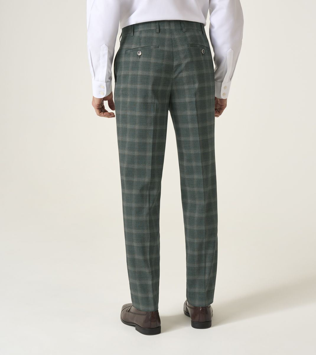 Skopes Parker Suit Tailored Fit Trouser For Men ins Green Check, 30W-58W