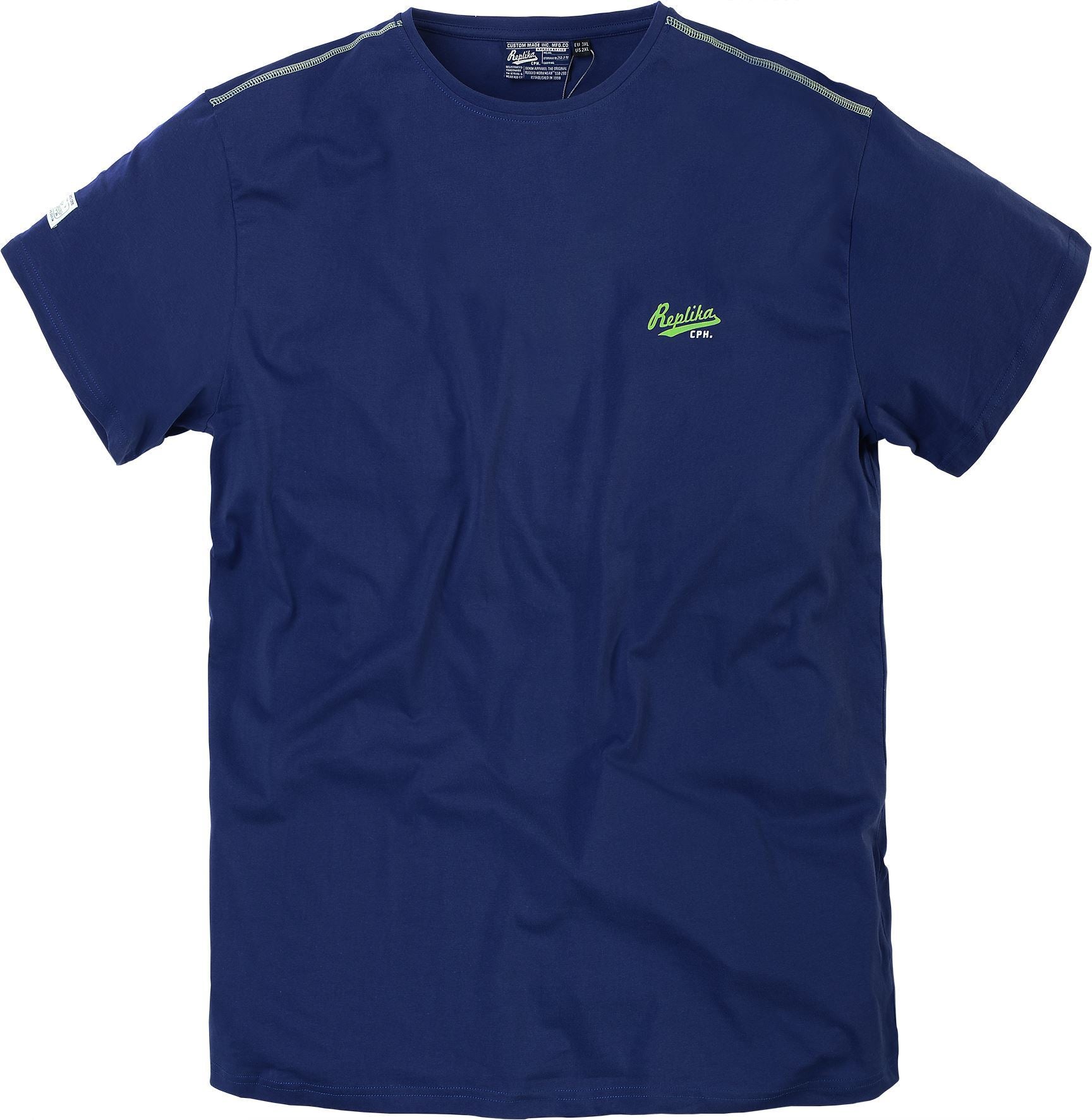 Replika Pure Cotton Printed Tee Shirt "61915" in White, Grey, Royal Option