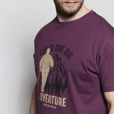 North564 Mens Big Size Short Sleeves Printed Crew Neck Tee in EU Size