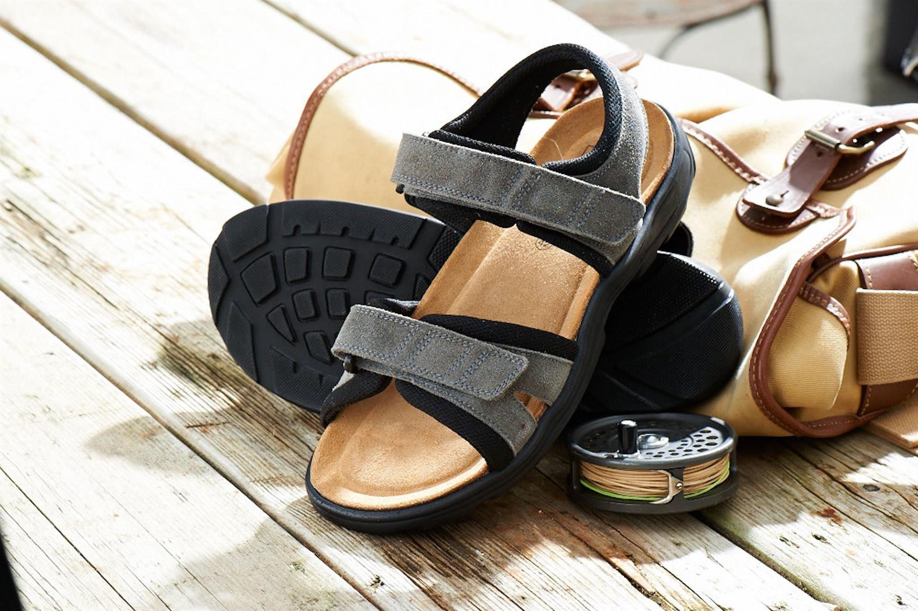 DB Shoes (87179G) Men's RAMSEY Casual Touch Fastening Strap Sandal 2V Fit in Black 42 to 47