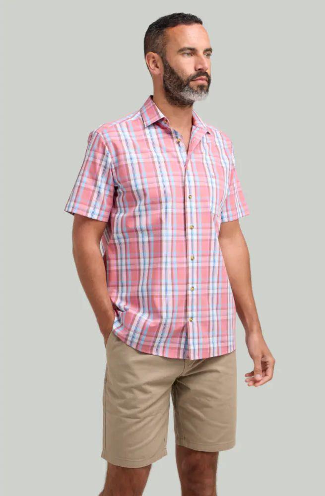 Double TWO Classic Check Short Sleeve Shirt For Men in 2 Colours, M-5XL