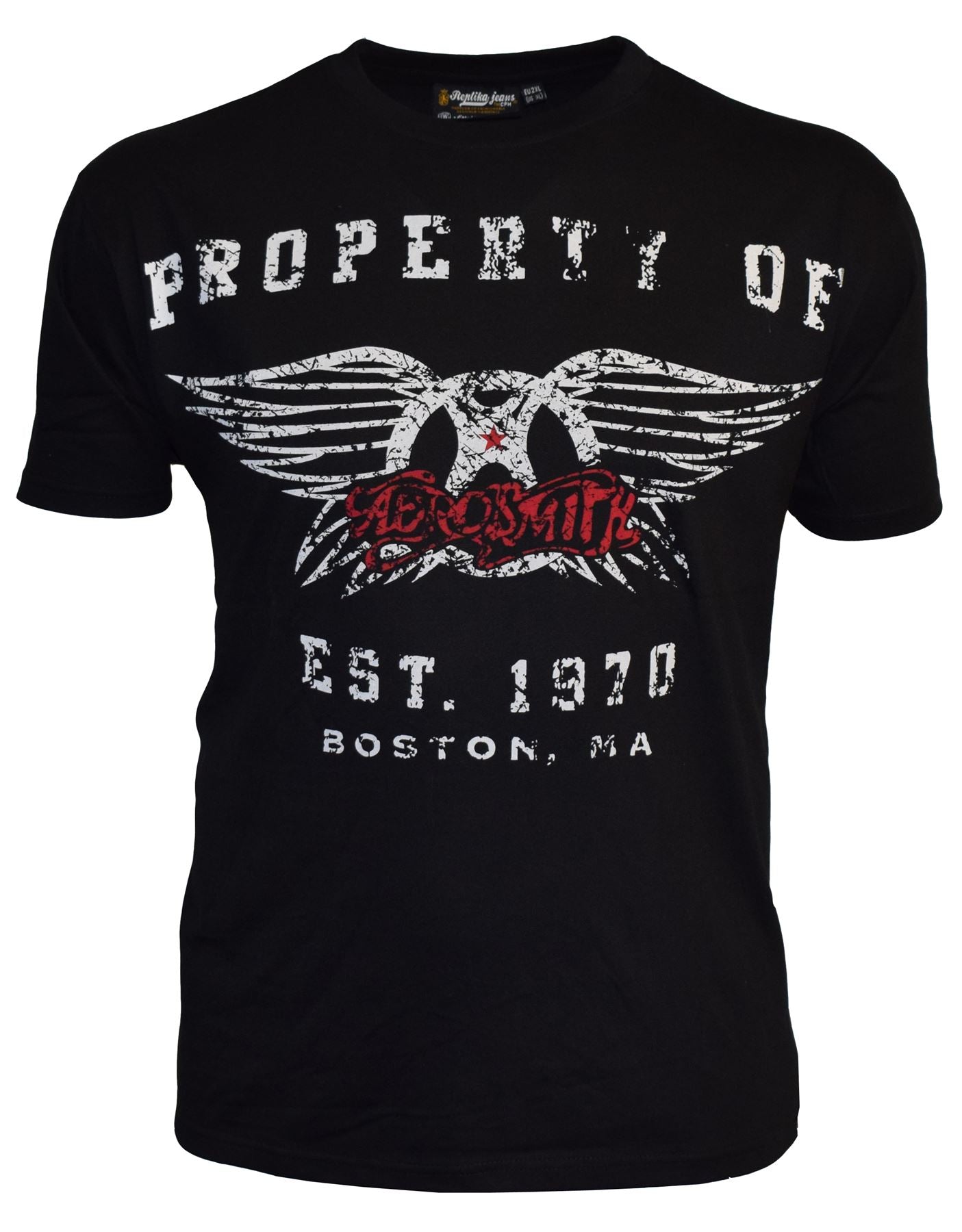 Replika Pure Premium Cotton Printed Tee "Aerosmith" in Black