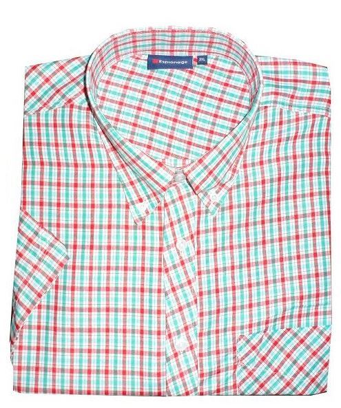 ESPIONAGE EASYCARE SHORT SLEEVED CHECKED SHIRTS (122)SIZE 2XL-8XL,6 COLORS