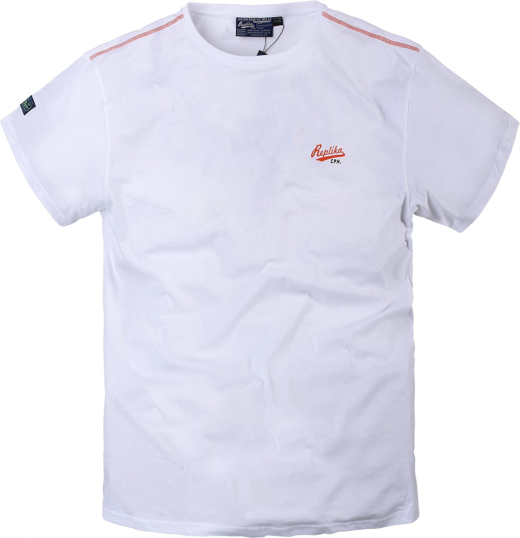 Replika Pure Cotton Printed Tee Shirt "61915" in White, Grey, Royal Option