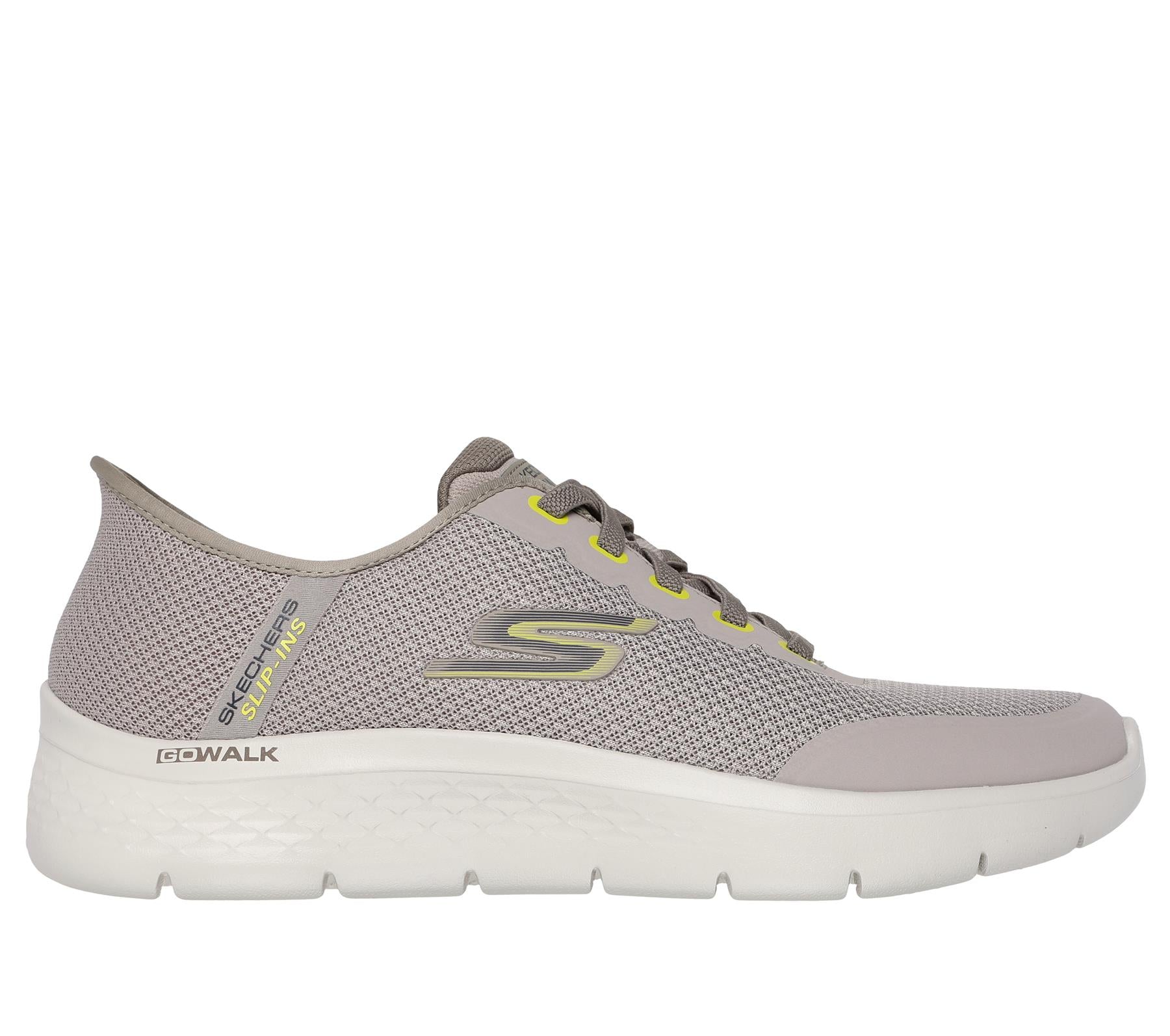 Skechers Slip On Shoe For Men Go Walk Flex Netro Slip-Ins in Taupe, 6-15