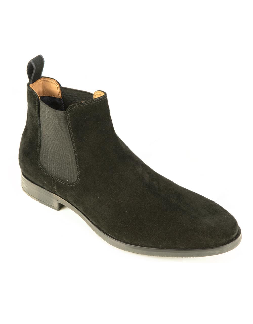 FRONT Mens Round Douglas Chelsea Slip On Shoes Black UK 7 to UK 12