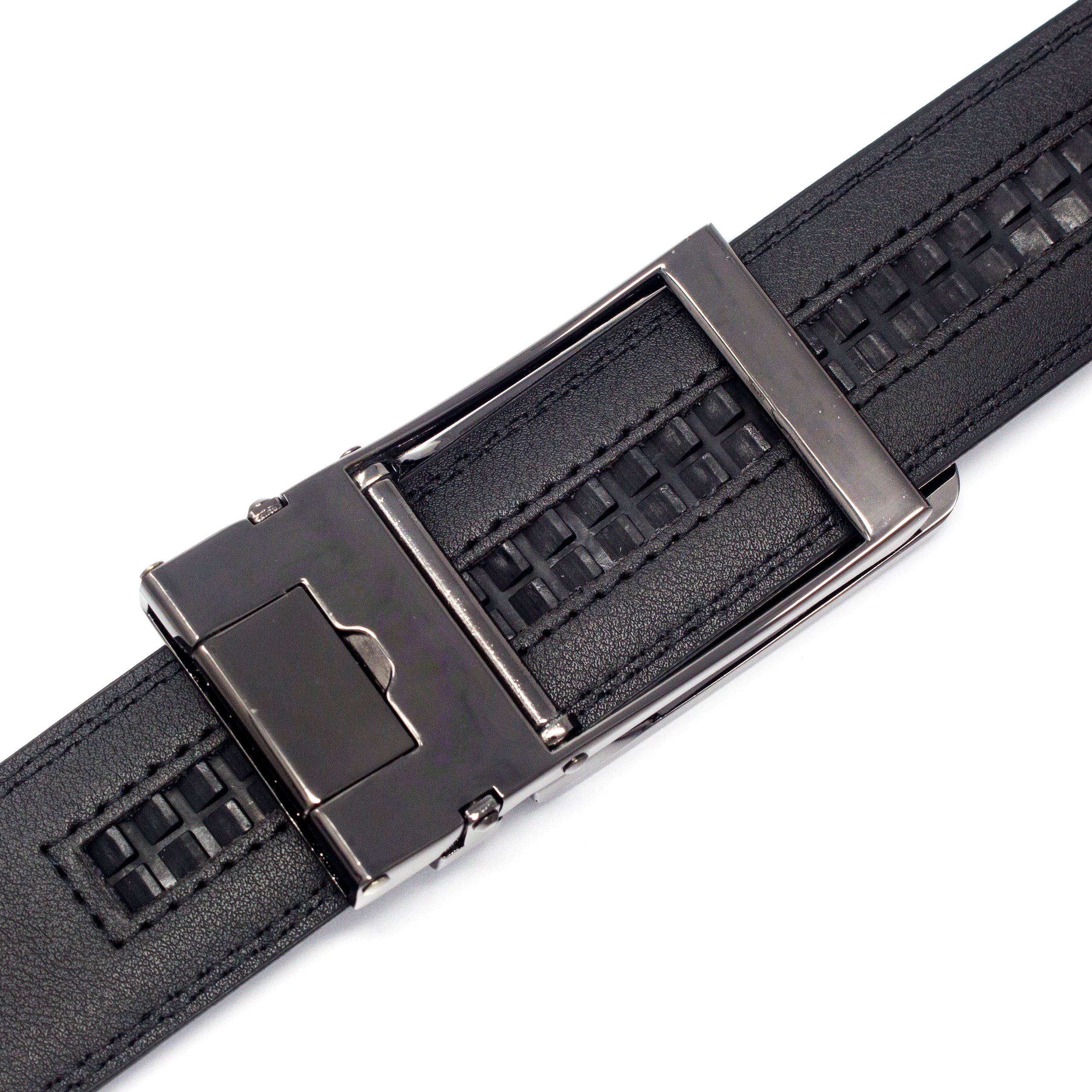 QHA Mens Automatic Sliding Belt Buckle Replacement for Ratchet Leather Belt A101