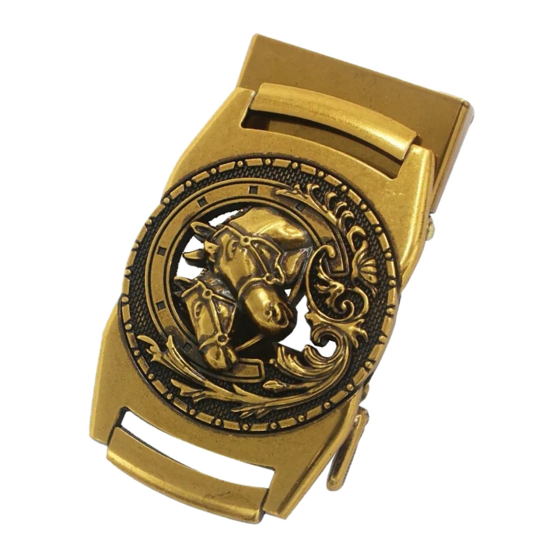 QHA Mens Automatic Sliding Belt Buckle Replacement for Ratchet Leather Belt A102