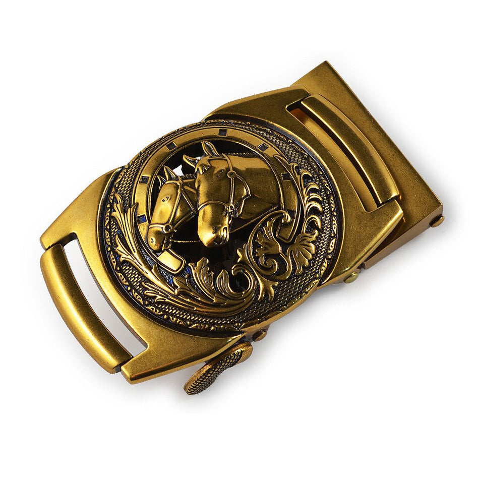 QHA Mens Automatic Sliding Belt Buckle Replacement for Ratchet Leather Belt A102