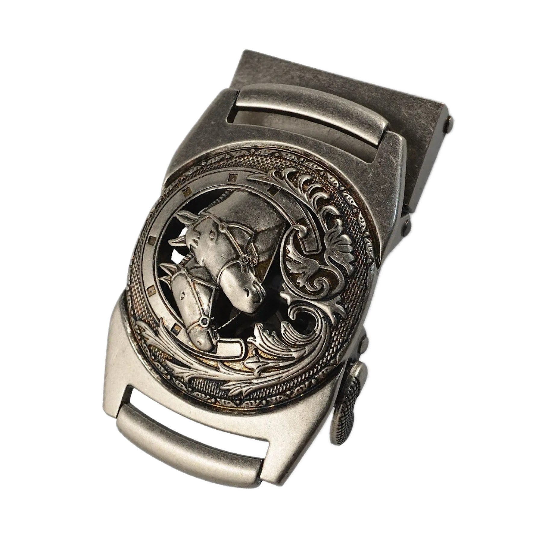 QHA Mens Automatic Sliding Belt Buckle Replacement for Ratchet Leather Belt A103