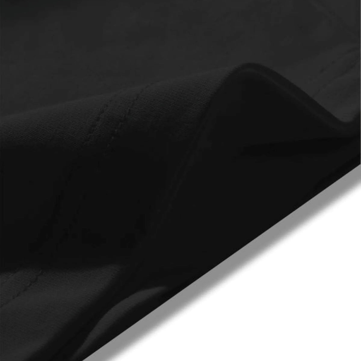 Black fabric texture on a white background