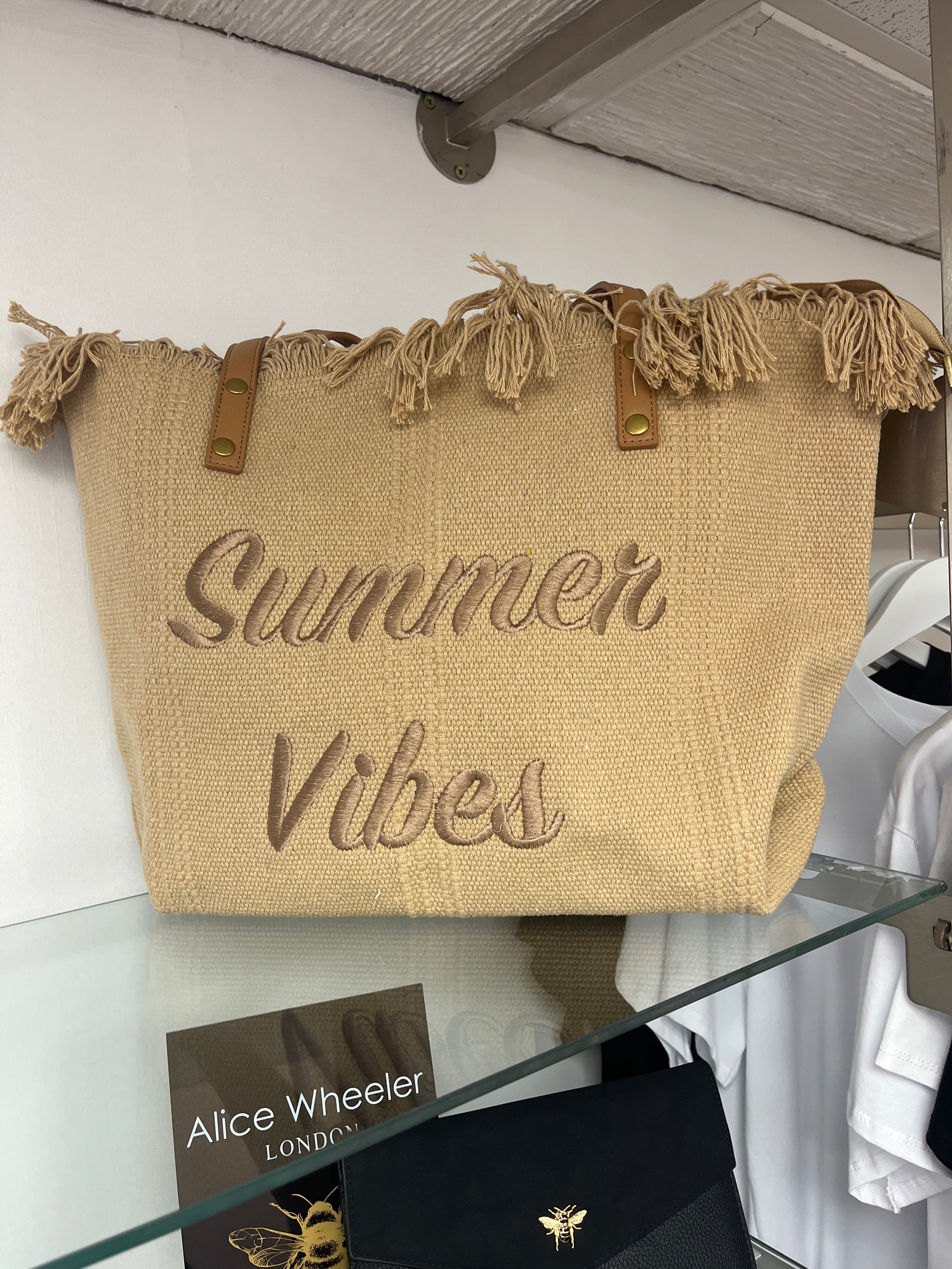 Summer Vibes Tassel Shoulder Bag | Casual Jute Beach Tote