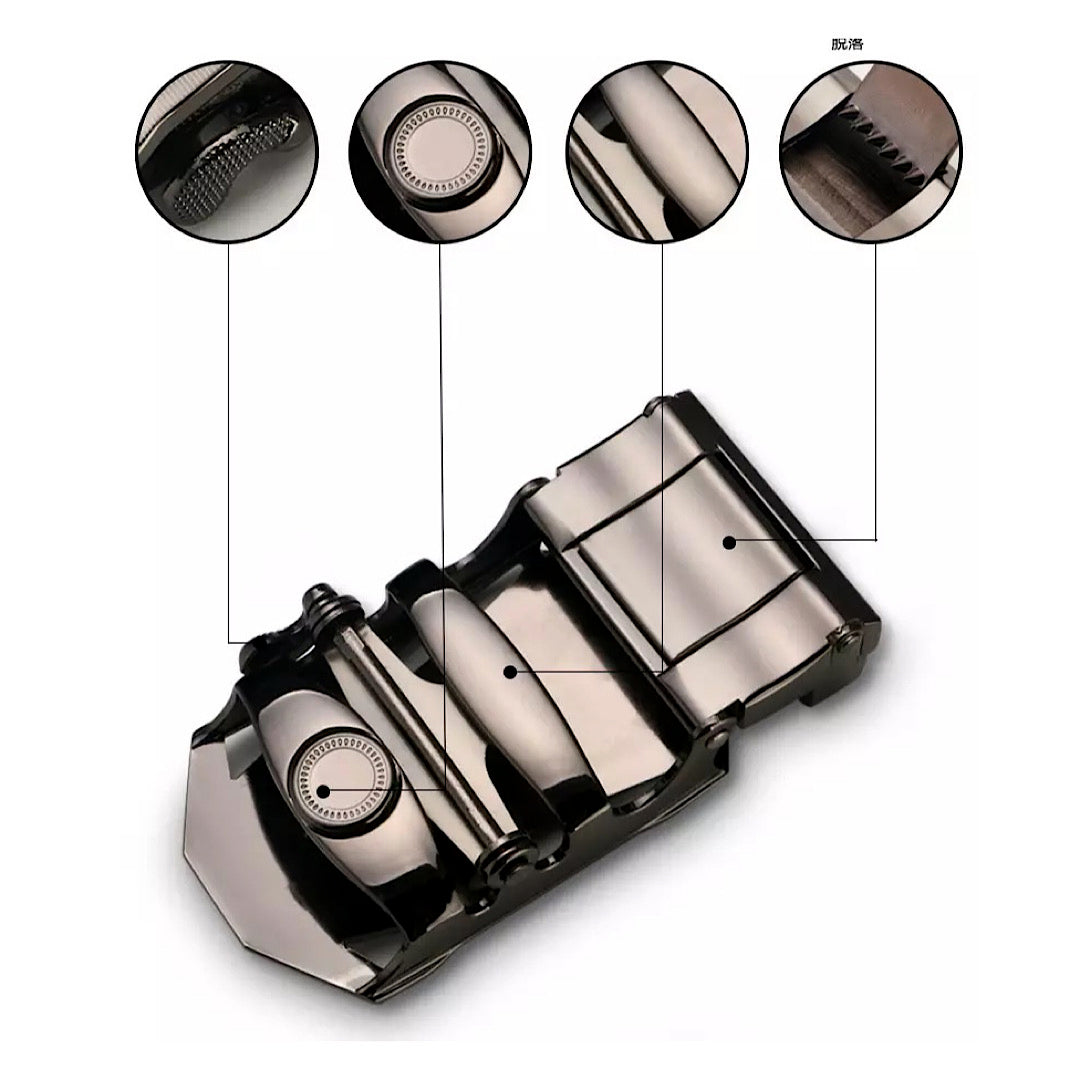 QHA Mens Automatic Sliding Belt Buckle Replacement for Ratchet Leather Belt A51