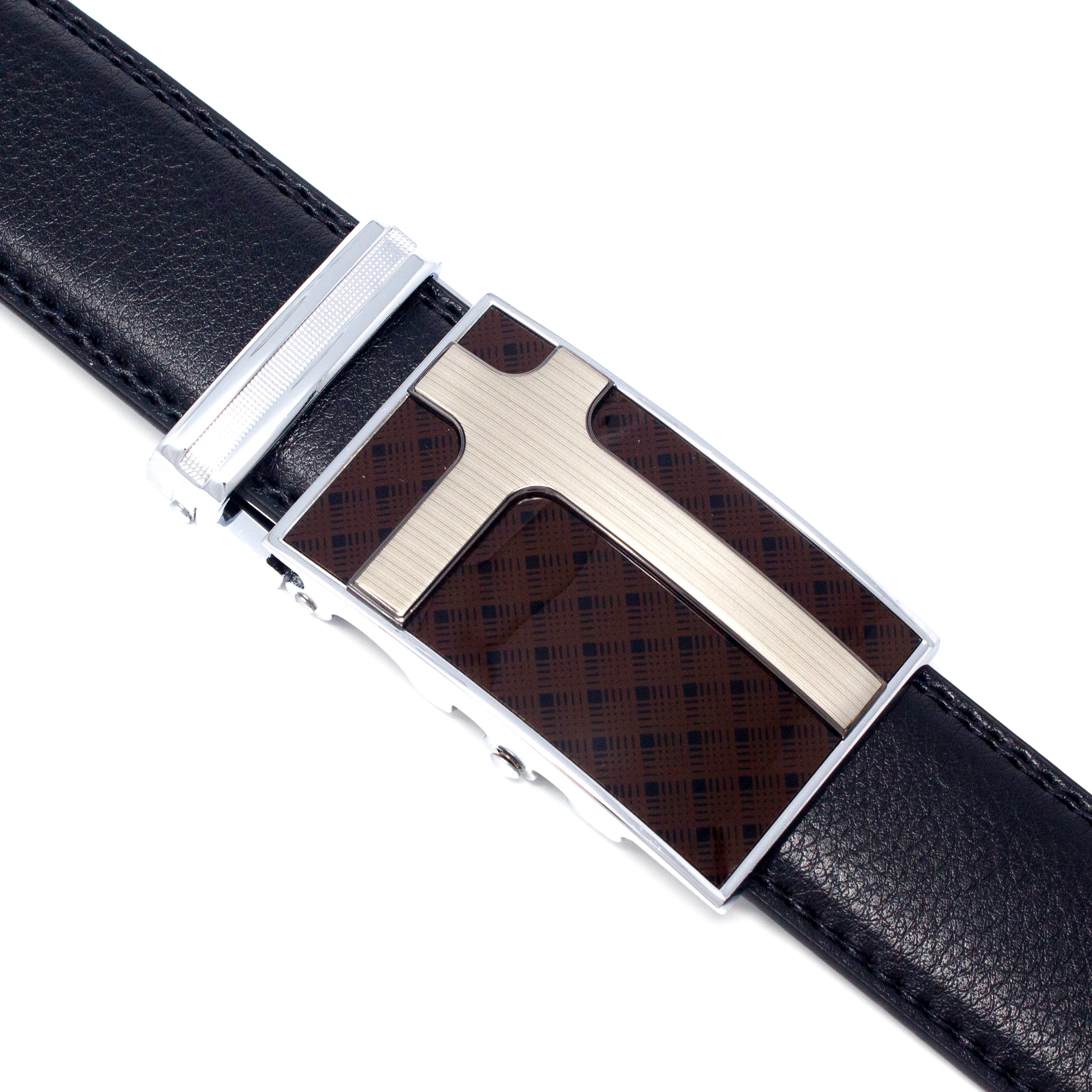 QHA Mens Automatic Sliding Belt Buckle Replacement for Ratchet Leather Belt A57