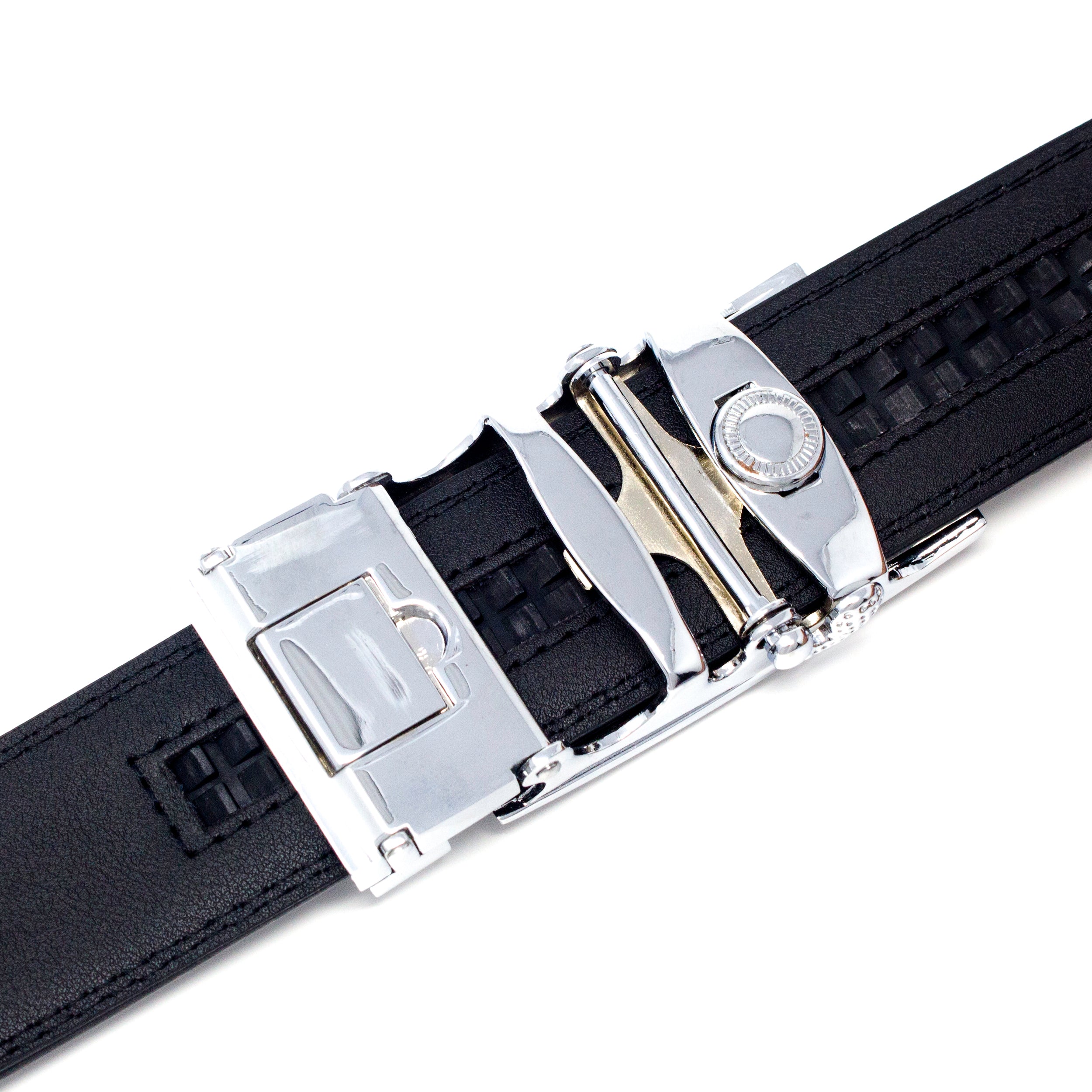 QHA Mens Automatic Sliding Belt Buckle Replacement for Ratchet Leather Belt A57