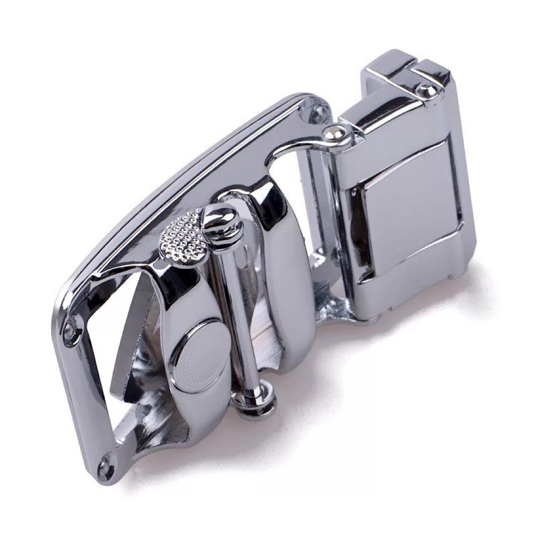 QHA Mens Automatic Sliding Belt Buckle Replacement for Ratchet Leather Belt A62