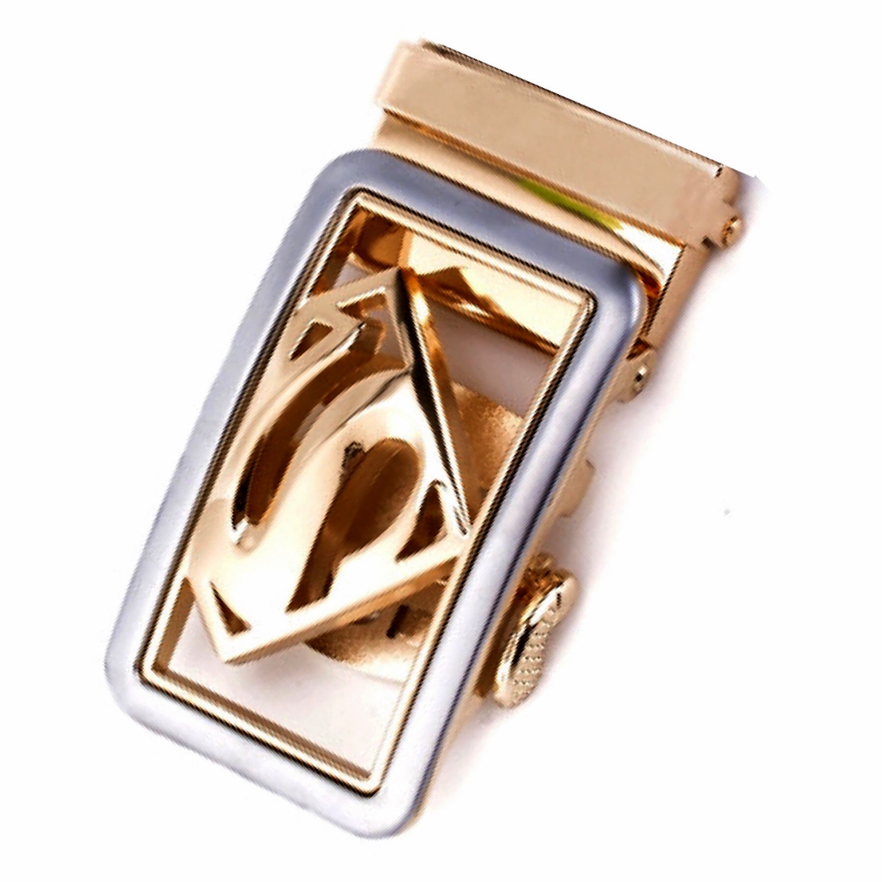 QHA Mens Automatic Sliding Belt Buckle Replacement for Ratchet Leather Belt A64