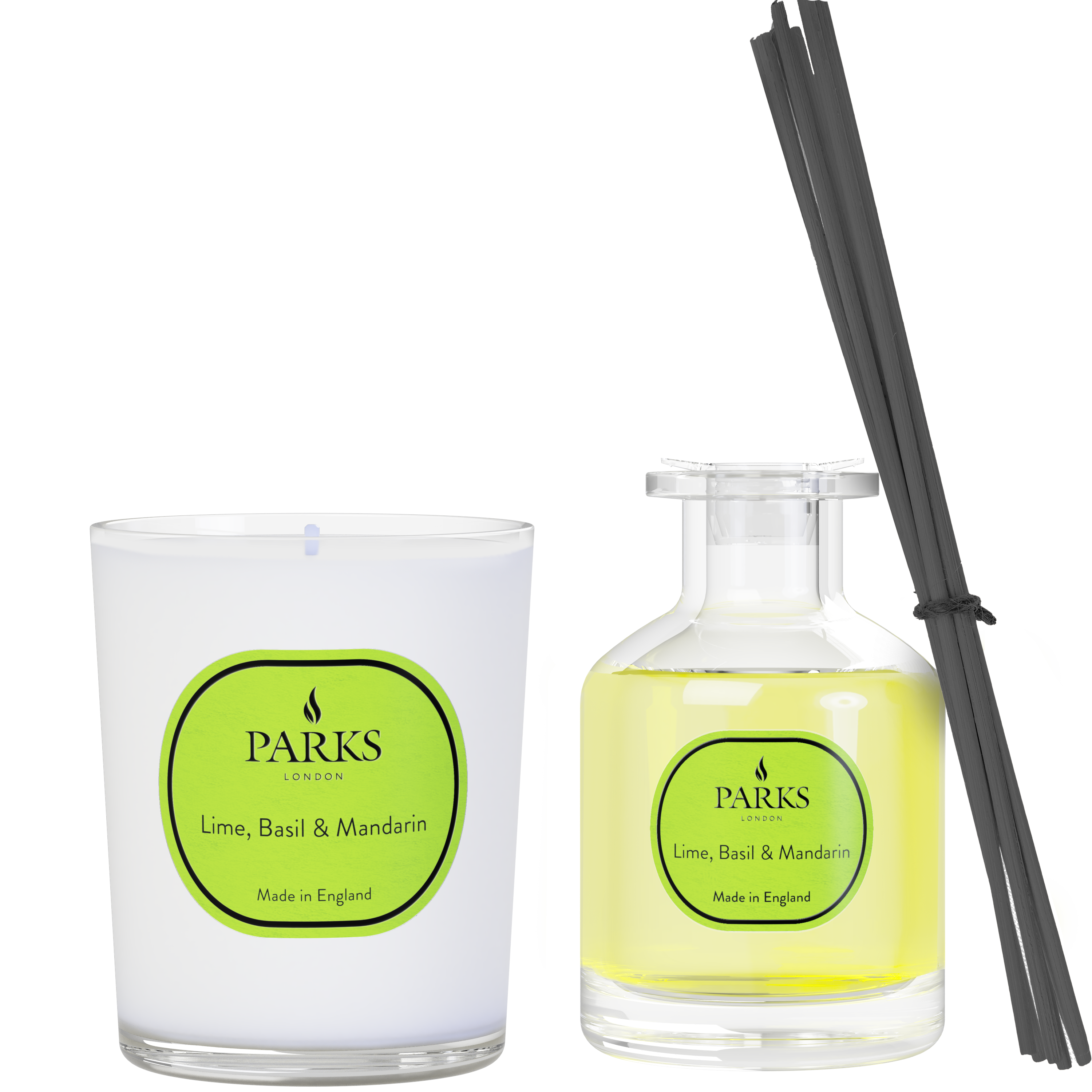 LIME, BASIL & MANDARIN 180G CANDLE & 100ML DIFFUSER SET