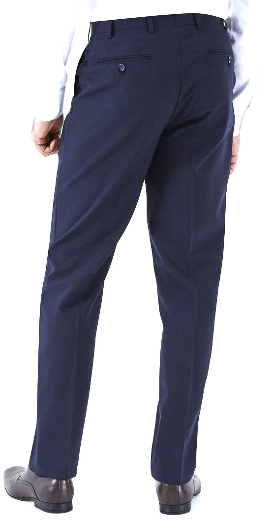 SCOTT Classic Fit Wool Blend Flat Front Suit Trousers in Navy Size 30 - 56