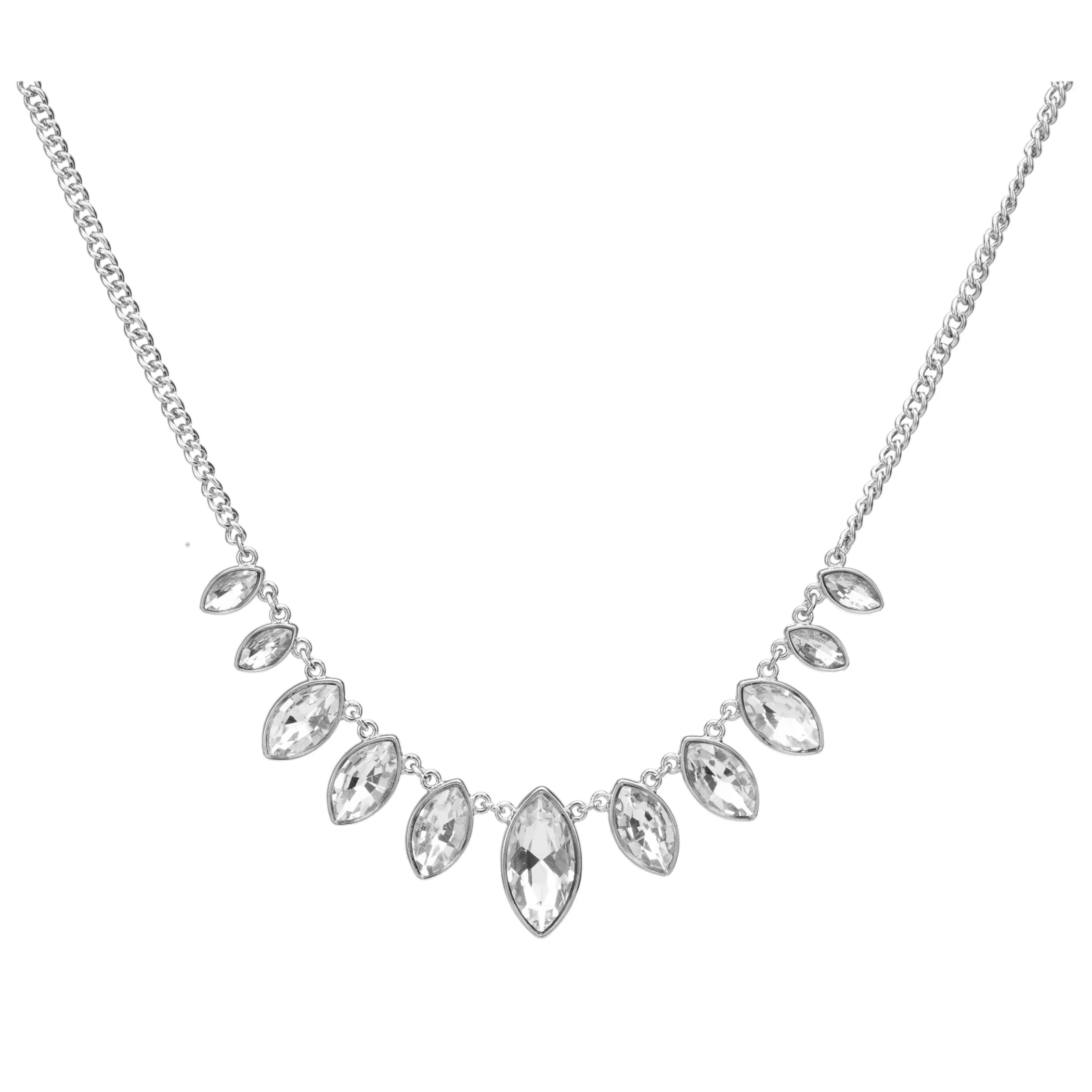 Silver and Clear Short Necklace - SALE