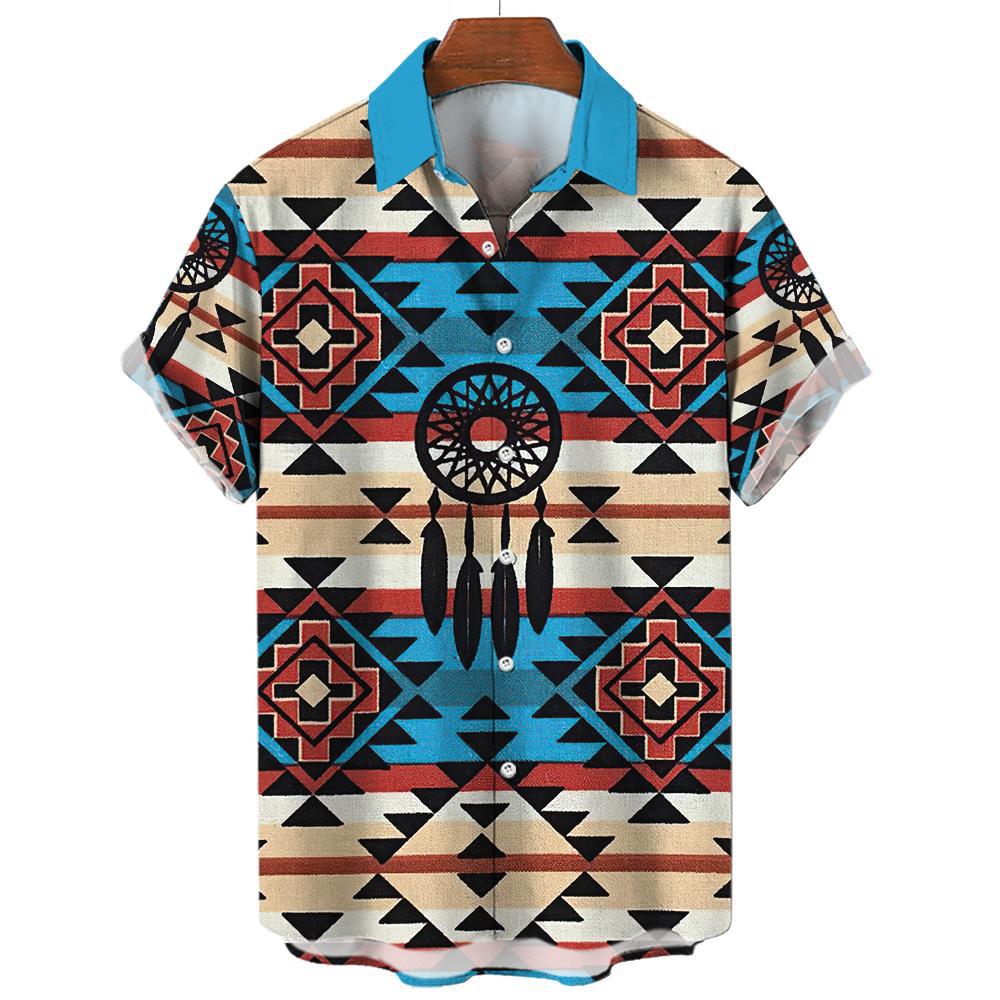 Men’s Summer Vintage V-Neck Shirt – Lightweight Casual Tee