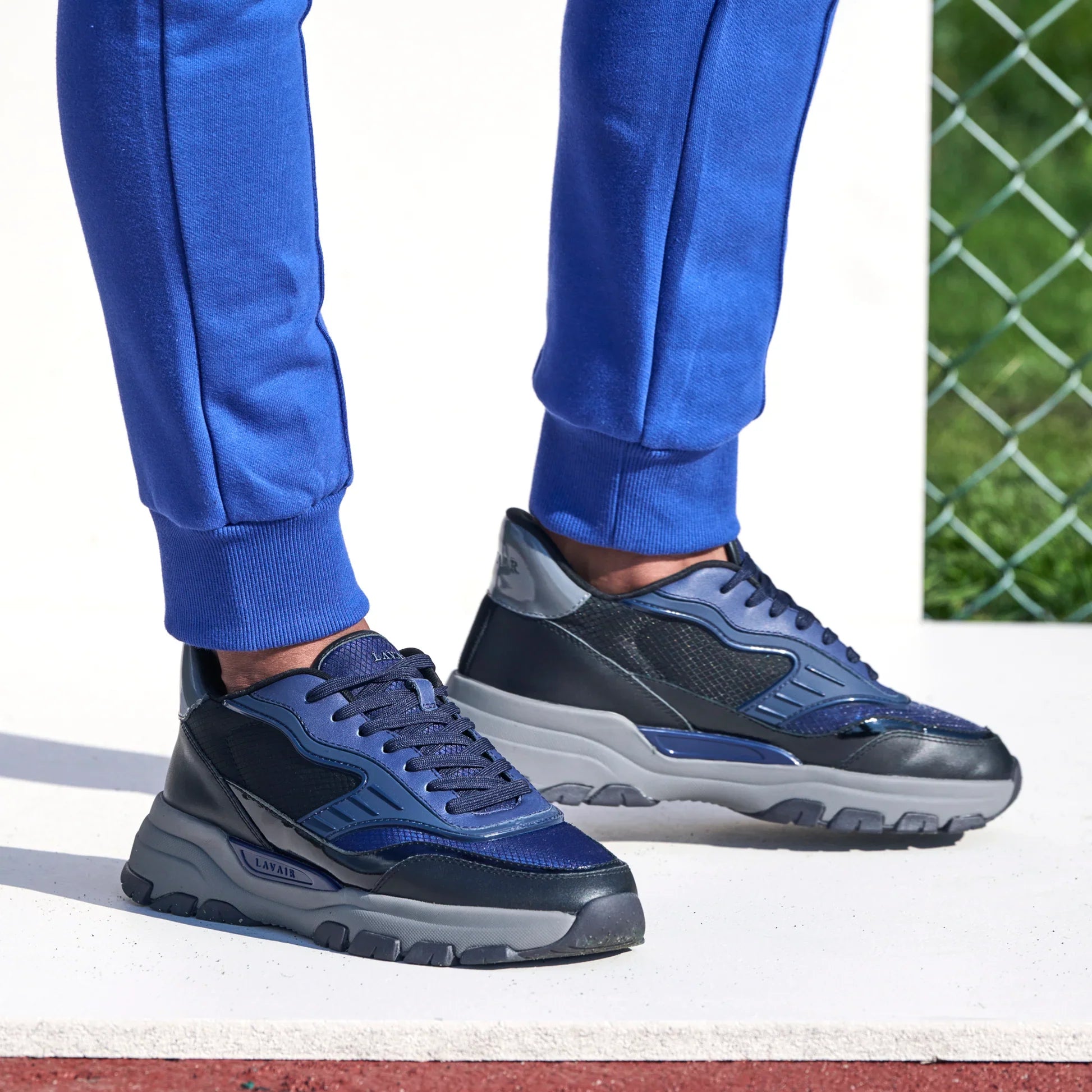 UK 6 Lavair Pacific 2.0 Navy Men’s Chunky Leather Trainers – EU 40