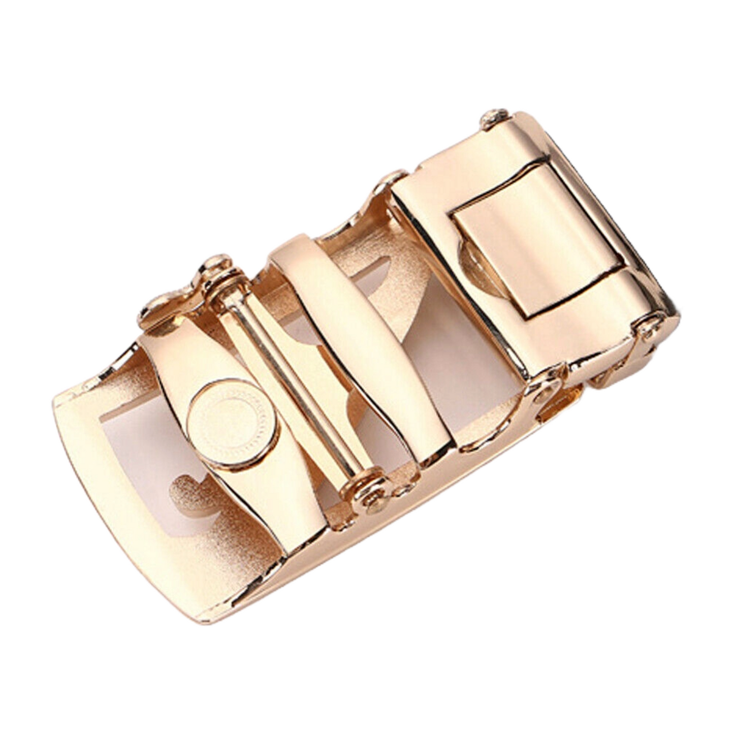 QHA Mens Ratchet Leather Belt – Gold Jaguar Buckle 35mm Q31