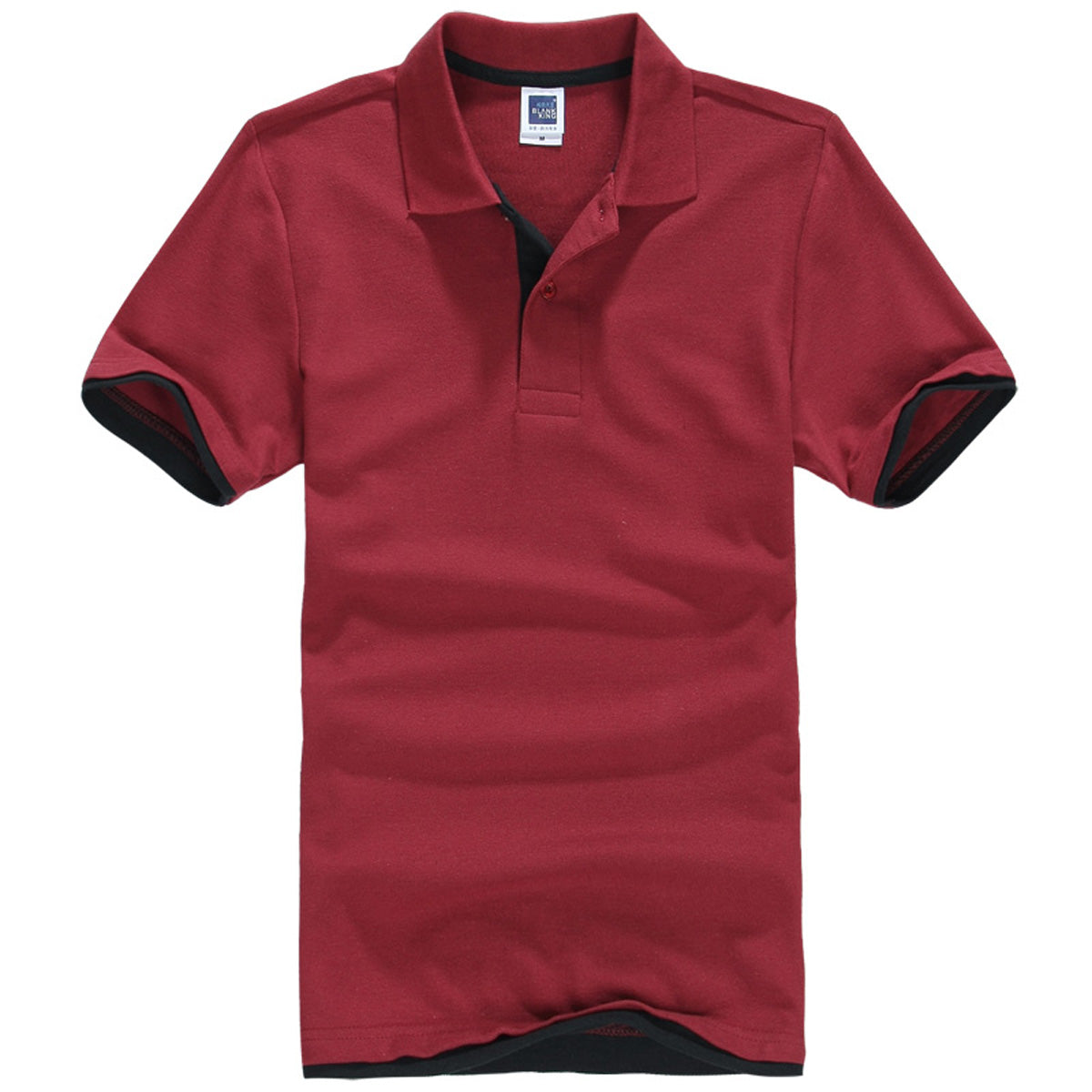 Polo QHA à manches courtes en coton piqué pour homme, bordeaux/noir