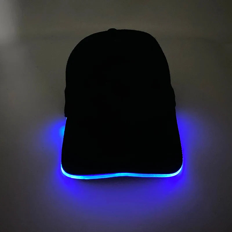 LED Light-Up Baseball Cap – Adjustable Glowing Hat for Parties, Night Runs & More!