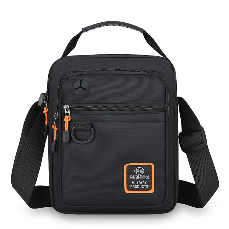 Men's Mini Oxford Messenger Bag with Zipper Closure and Polyester Lining