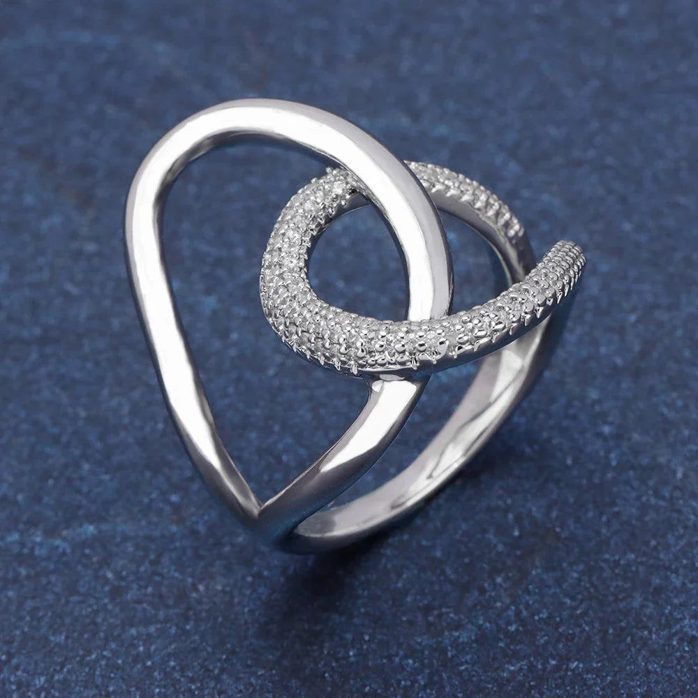 Line Ring for Women Vintage Multi-Layered Crossover Euro-American Style Index Finger Anniversary Party Niche Ins