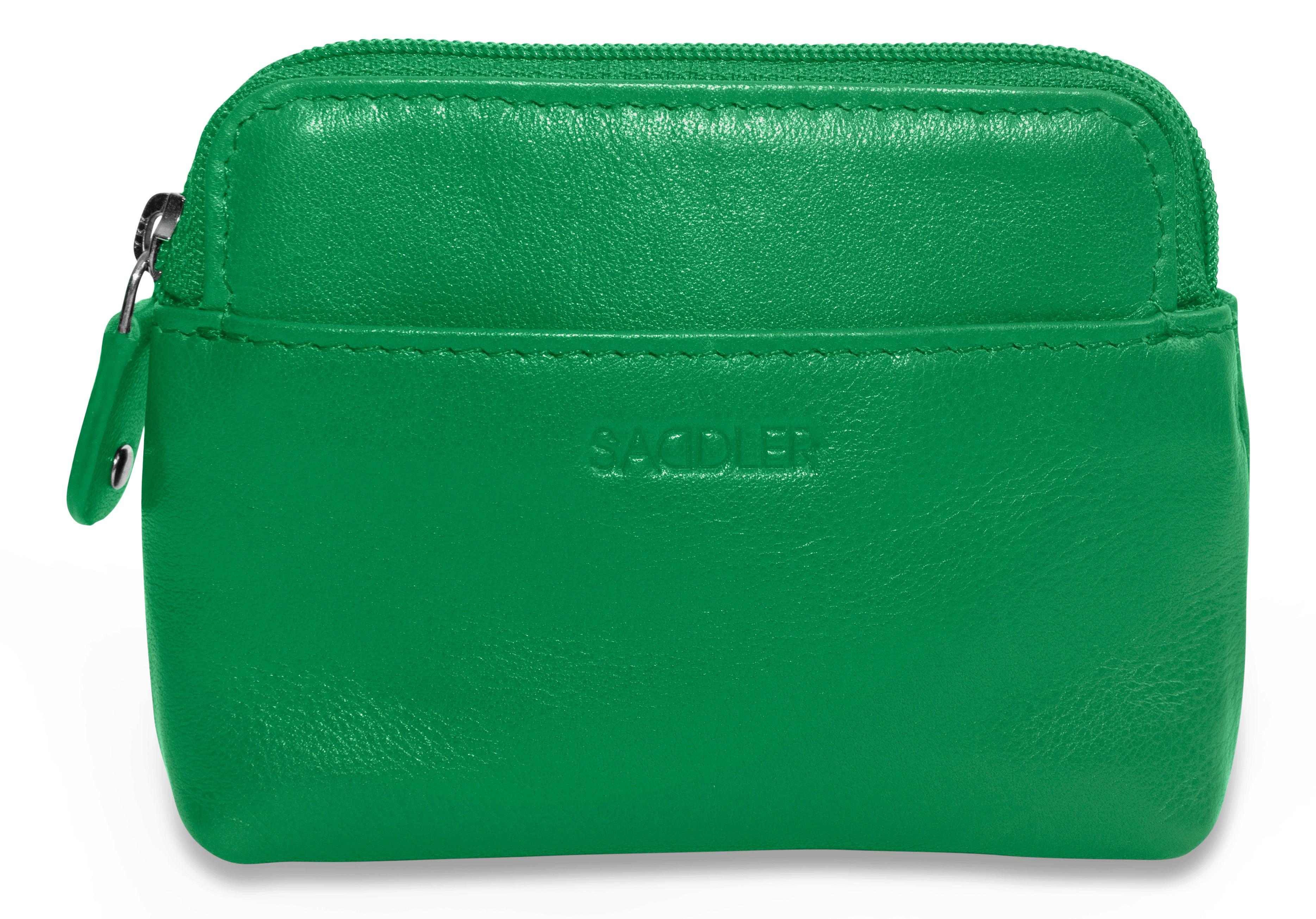 Compact Leather Zip-Top Purse "Pia" – Handmade by Saddler | RFID Protected & Gift Boxed | Multi-Functional Card, Coin & Key Holder