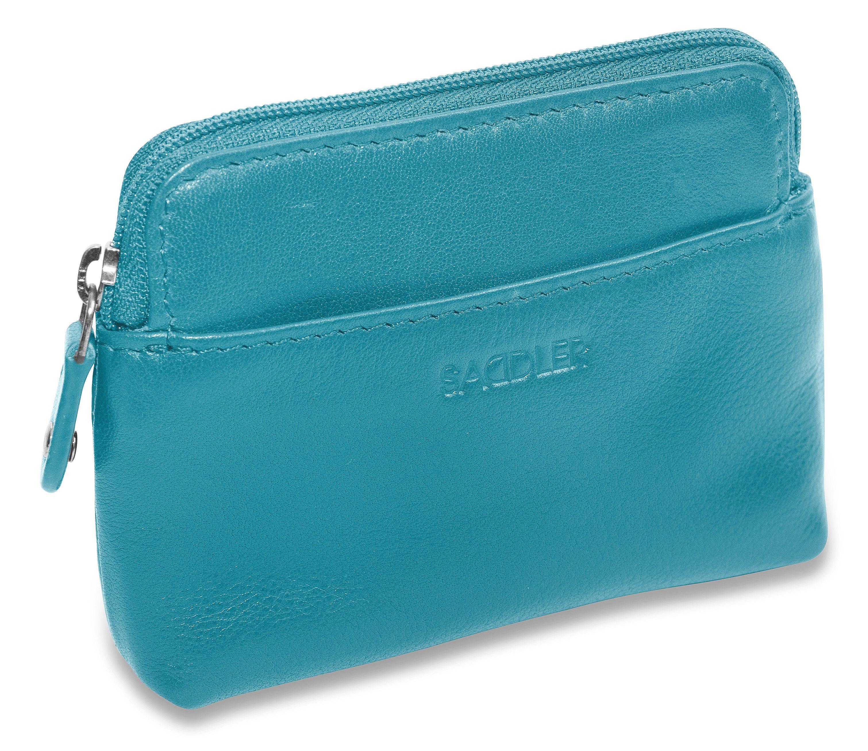 Compact Leather Zip-Top Purse "Pia" – Handmade by Saddler | RFID Protected & Gift Boxed | Multi-Functional Card, Coin & Key Holder