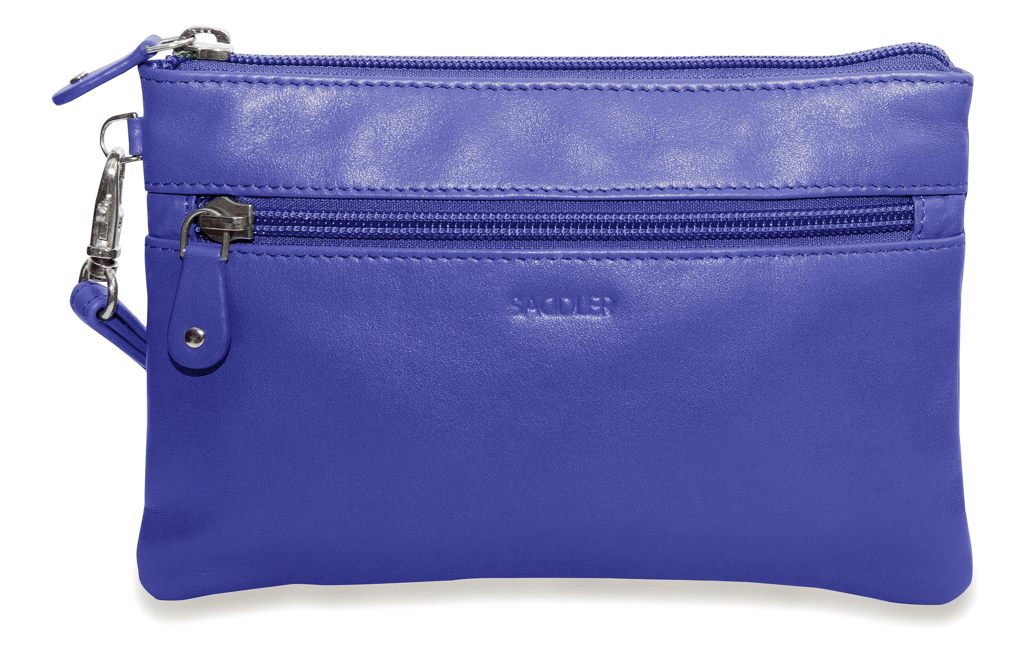 SADDLER SCARLETT Leather Zip Top Mini Clutch - Phone Holder with Detachable Wrist Strap - RFID Protected