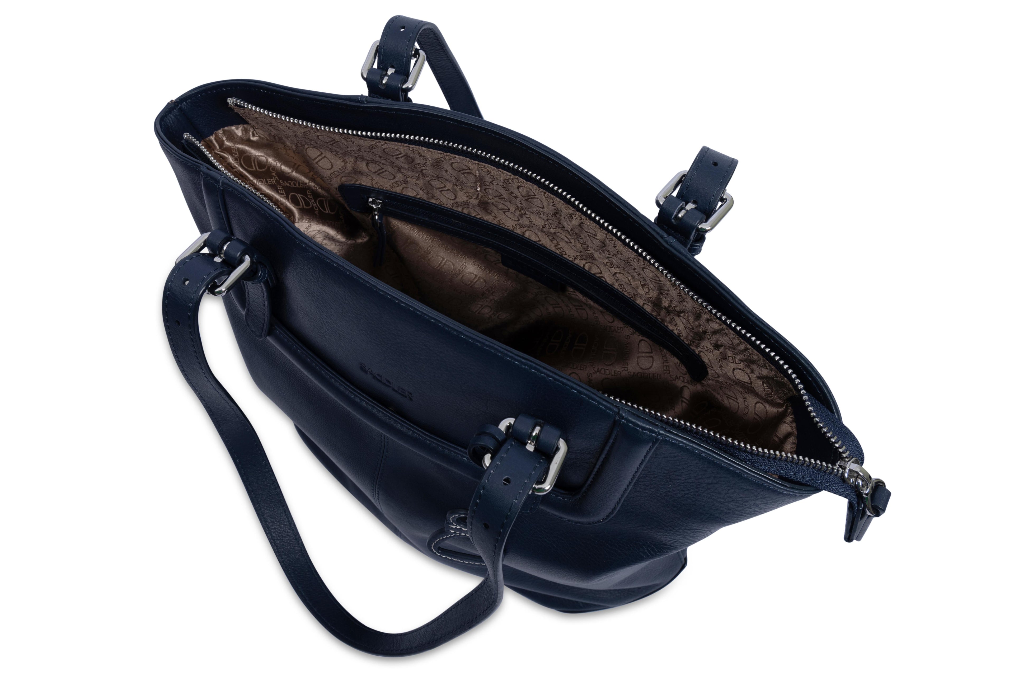 Sienna Zip Top Tote Shopper Bag for Women - Handmade by Saddler