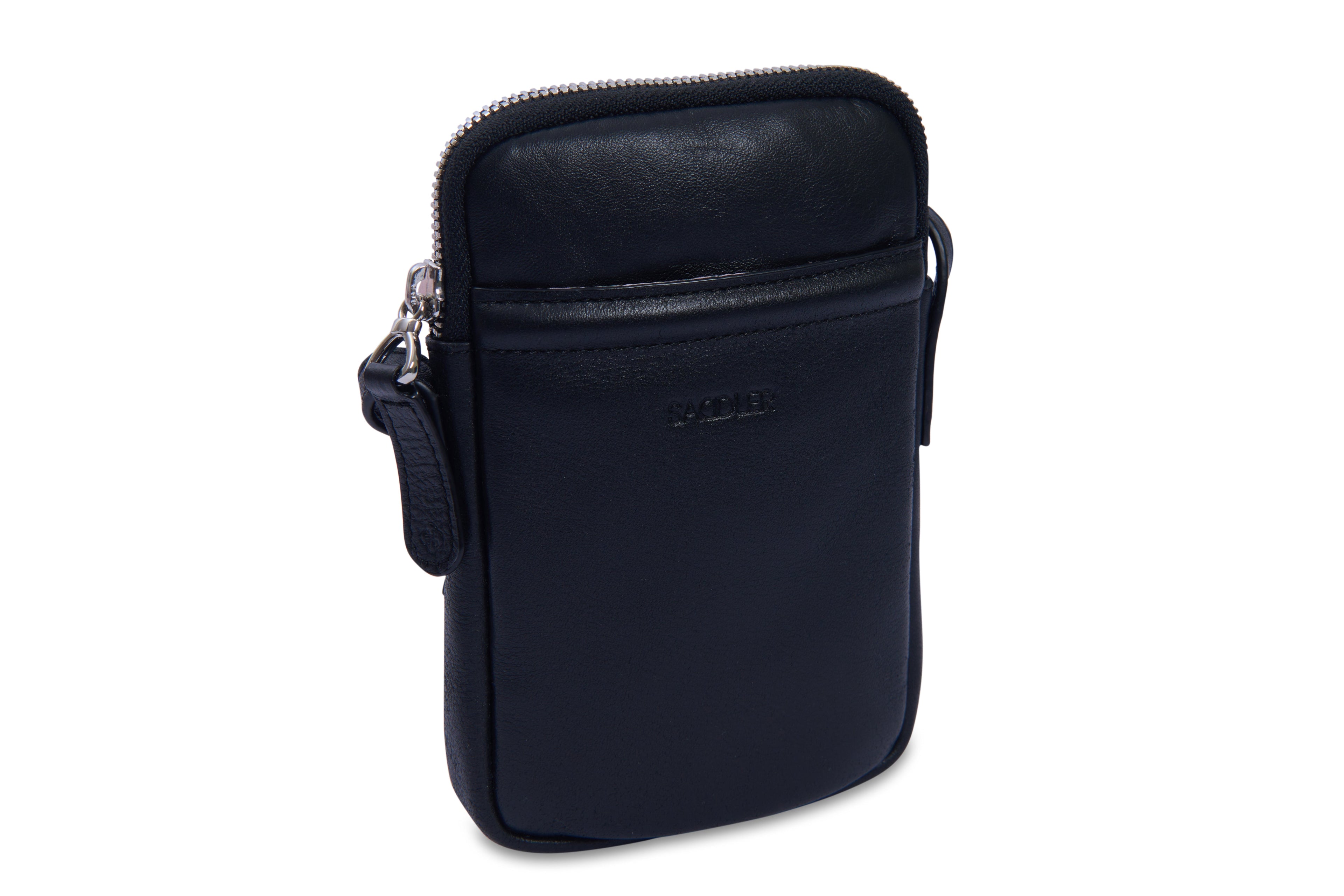 SADDLER "Margot" Real Leather Crossbody Zip Top RFID Phone Pouch - Gift Boxed