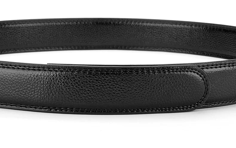 Mens Genuine Leather Ratchet Belt Strap 35mm Black Replacement 160cm
