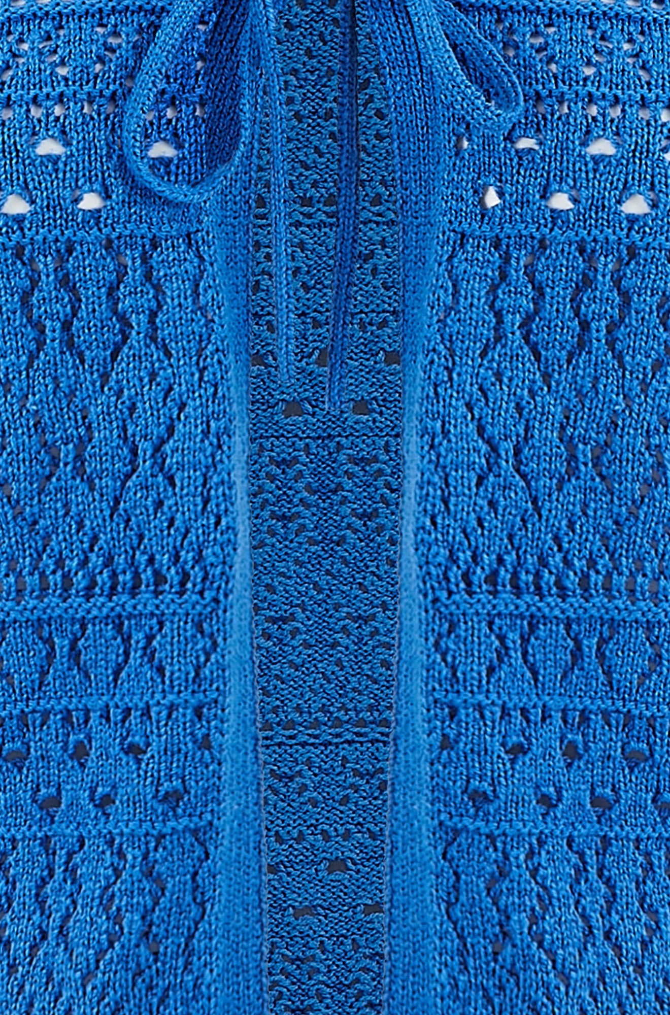 Yumi Blue Crochet Tie Front Cardigan