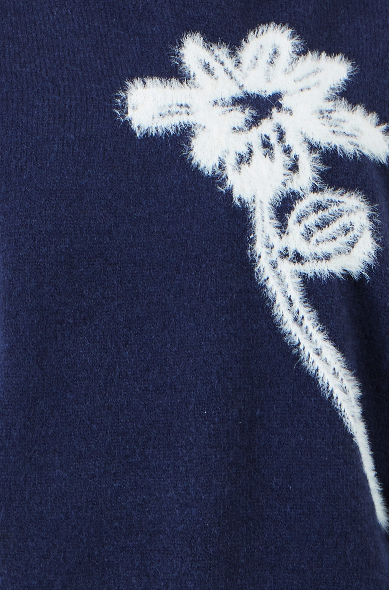 Yumi Women's Navy Brushed Flower Sleeveless Knit Jumper Vest Sizes XS–XL