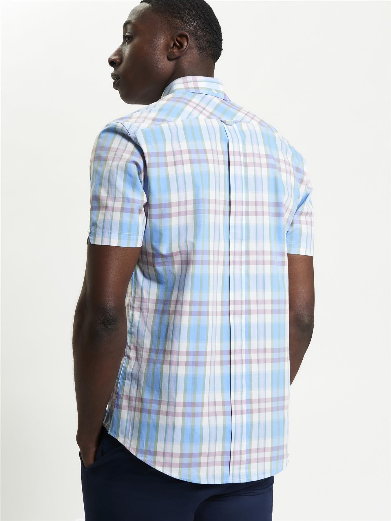 Ben Sherman Irregular Check Short Sleeve Shirt For Men in 2 Colours, 2XL-5XL