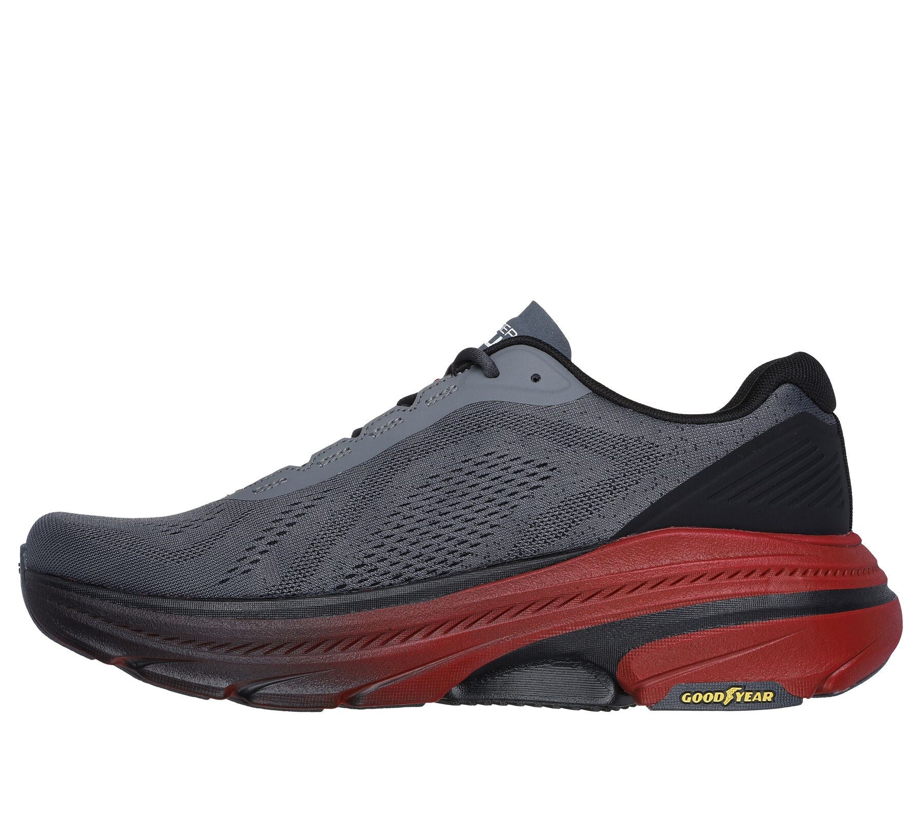 Skechers Men Trainer Shoes - Max Cushioning Arch Fit 2.0 - Immense Cruiser in Charcoal/Red, 6-13