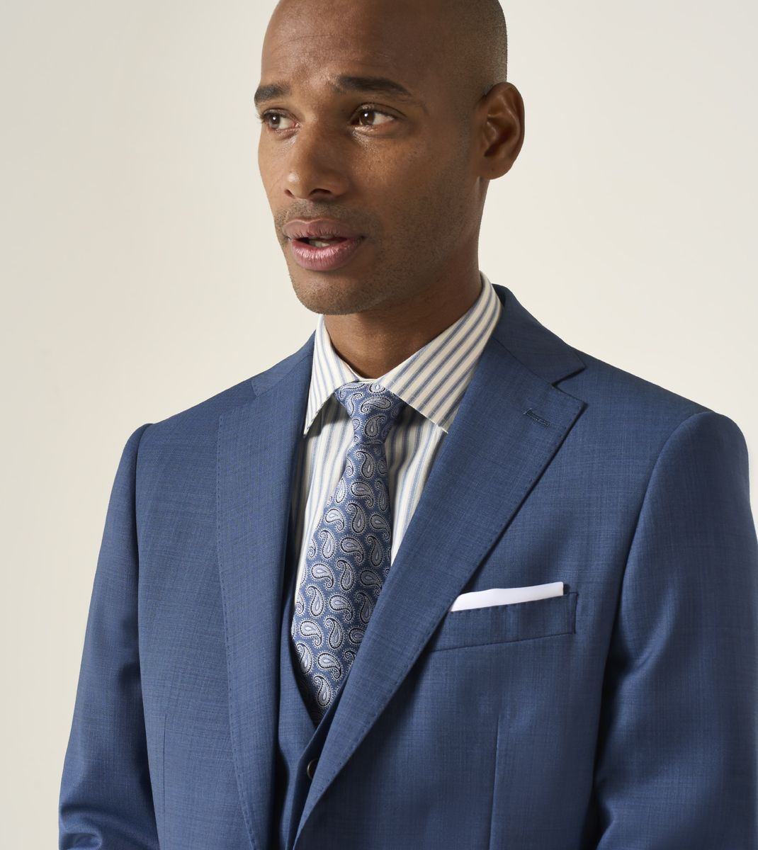 Skopes Remo Wool Rich Suit Tailored Fit Jacket For Men in Blue, 36S-62L