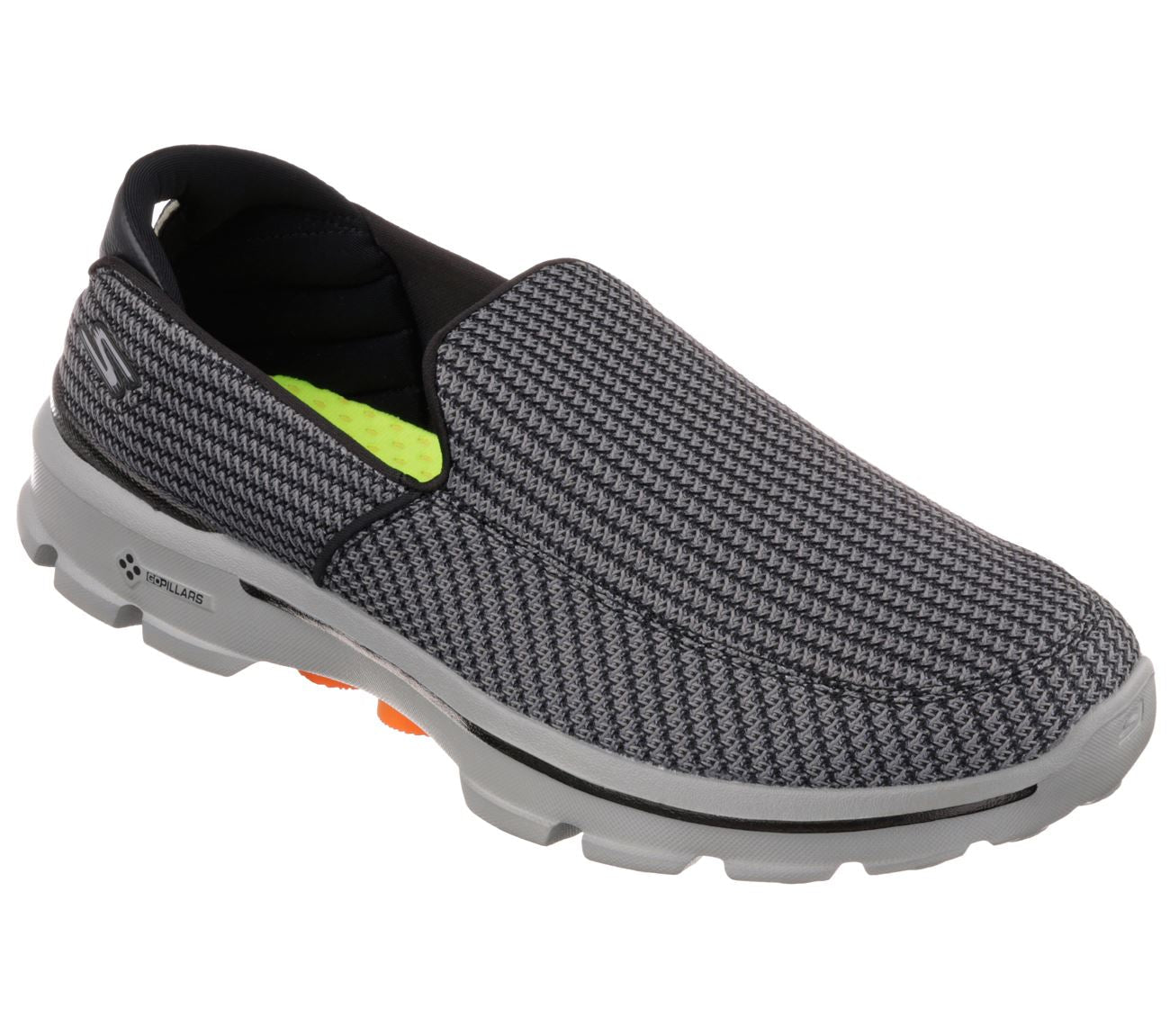 SKECHERS Men's Gowalk3 Athletic Walking/Running Trainers in Charcoal/Orange, Size UK6 to UK13