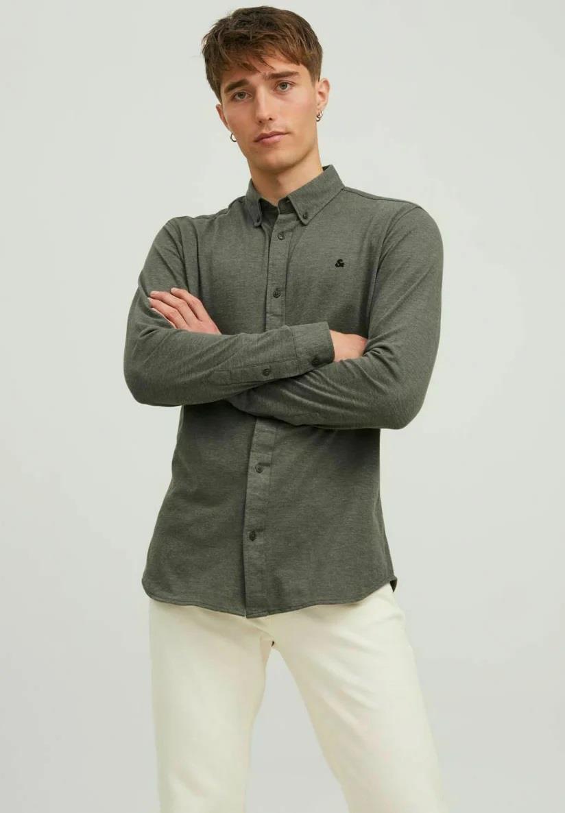 Jack & Jones Long Sleeves Shirt For Men (JJECLASSIC MELANGE) in 4 Colours, L-XL