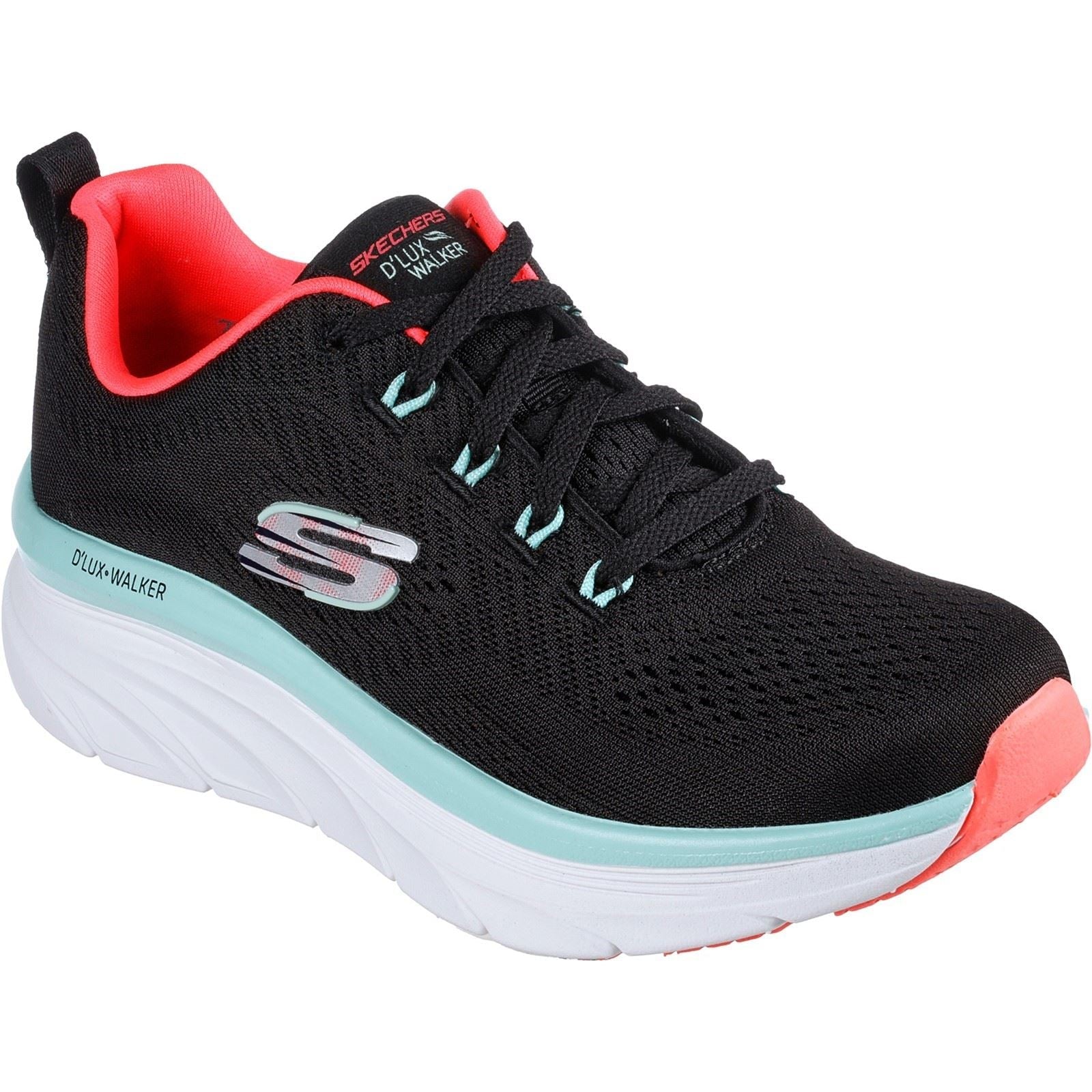 Skechers (GAR149368) Ladies Sports D'Lux Walker Fresh Finesse Shoes in UK 3 to 8