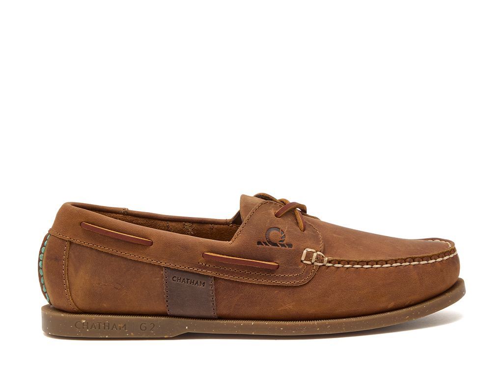 Chatham Leather Sustainable Deck Shoes For Men - Java II G2 in Walnut, 6-15