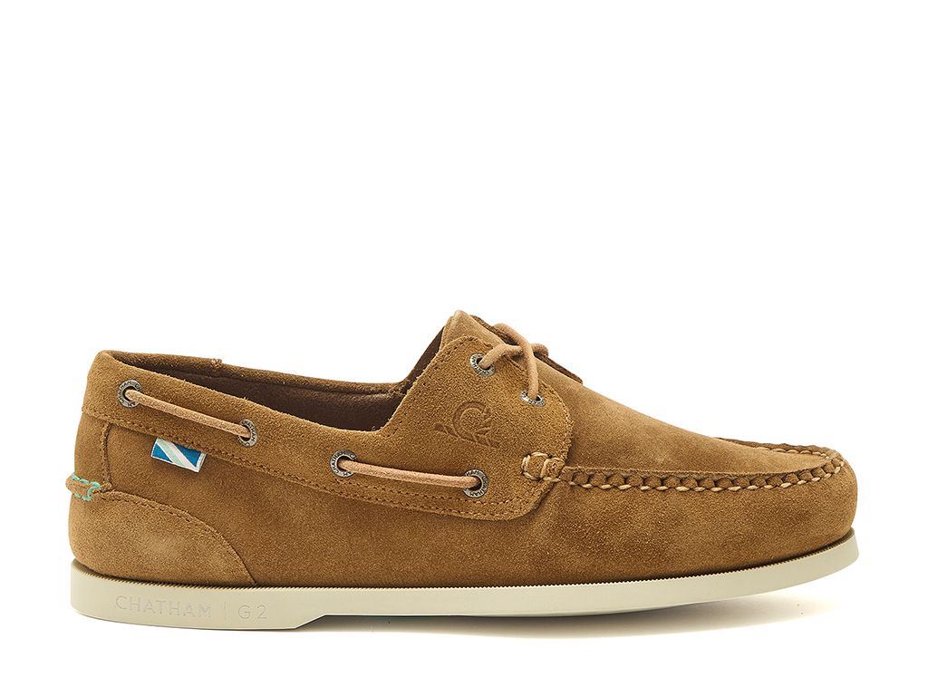 Chatham Suede Boat Shoes For Men - Compass II Repello G2 in Tan, 6-15